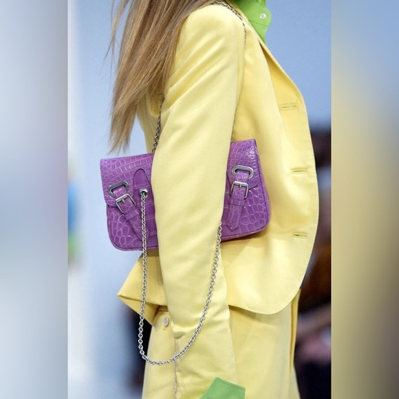 Ralph Lauren Collection Ricky Bag Lizard Pink Chain Shoulder Purse Y2k 09s $12K - Picture 15 of 15